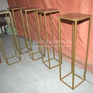 Soporte de flores cuboides de acero inoxidable, nuevo estilo de muestra, decoración de boda, centro de mesa embalado en cartón - Product Image 3