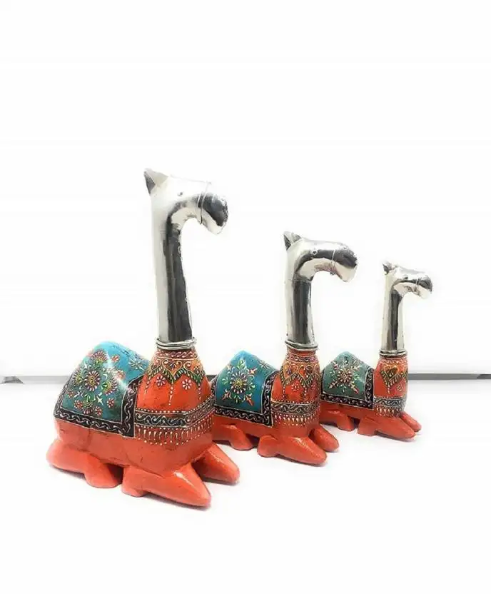 수제 철 다채로운 앉아 낙타 (3 세트) 수공예 홈 장식 선물 항목