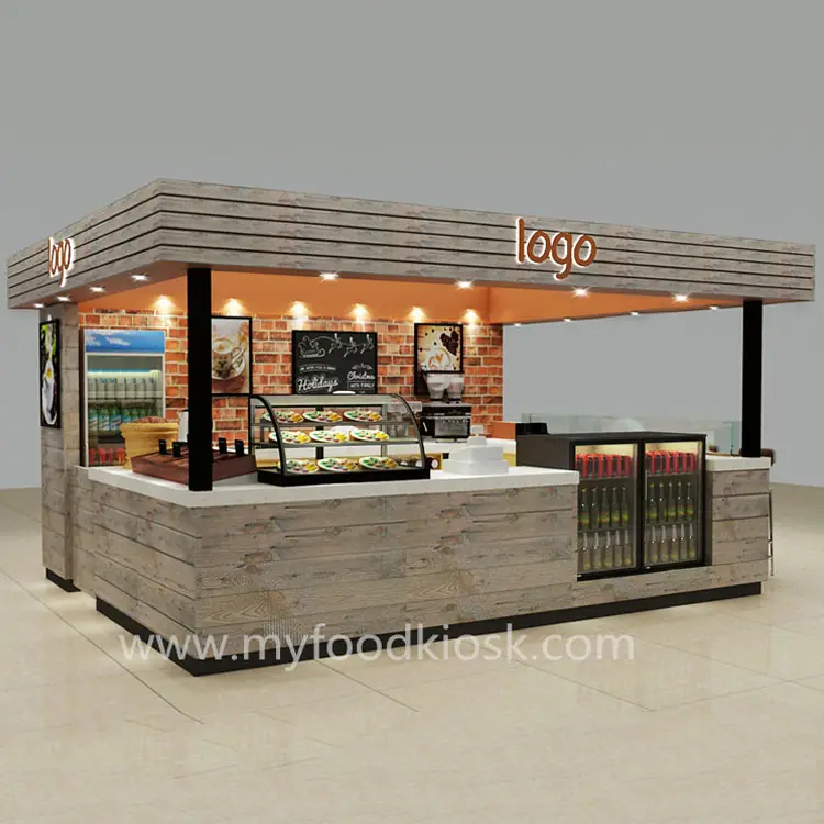 Myideidée — kiosque à café rustique et moderne, personnalisé, design pour centre commercial, prix de gros