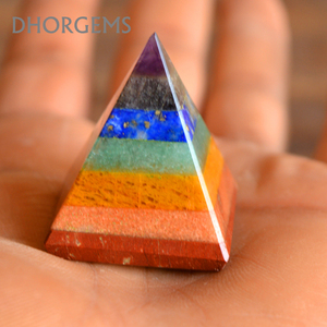Colgante de piedra de pirámide de cristal de siete Chakras naturales equilibrio de energía curación decoración del hogar amatista azul Aventurina piedra preciosa amor - Product Image 5
