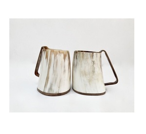 Horn <b>Mug</b> for Men and Women Genuine Handcrafted Viking Horn Cup With <b>Metal</b> Handle Party Wear Beer <b>Mug</b> by LUXURY CRAFTS - Product Image 1