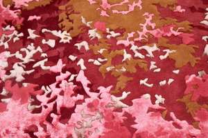 พรมปูพื้นขนสั้นปานกลาง รูปทรงวงรี สีแดงมอส ลายแบบนามธรรม ผลิตด้วยวิธีทอมือแบบทันสมัย ทำจากขนสัตว์ผสมวิสโคส กันลื่น เหมาะสำหรับบ้าน สำนักงาน และผู้ใหญ่ - Product Image 5