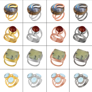Natural Multi Raw Gemstone 925 Sterling Silver Designer <b>Ring</b> Jewelry - Product Image 3