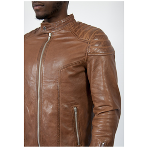 เสื้อแจ็คเก็ตหนังซาฟารีสำหรับผู้ชาย, เสื้อแจ็กเก็ตขี่มอเตอร์ไซค์แฟชั่นสไตล์คลาสสิก - Product Image 2