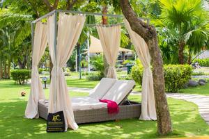 เก้าอี้คู่หวายหวายพร้อมหลังคาเฟอร์นิเจอร์ชายหาดที่มีเอกลักษณ์ - Product Image 5