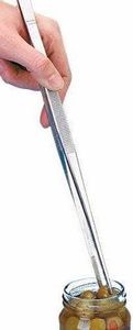 Silver Stainless Steel Kitchen <b>Tongs</b> Straight Tweezers for Food & BBQ Metal Accessories - Product Image 4