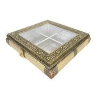 Boîte cadeau de mariage en cuir artificiel, fenêtre en verre fabriquée à la main, parfait pour un cadeau
