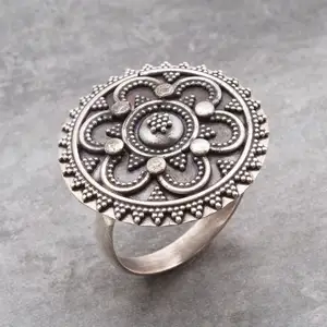 Elegant design and Extreme look Rawa work silver ring wholesale fine 925 sterling silver ring