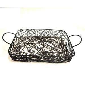 Panier à fruits décoratif en fil de fer et maille bicolore, nouveau Design - Product Image 3