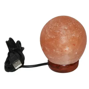 Himalayan Glob Shape Salt Lamp Ball Salt Lamp For Air Purifying With Electric Bulb- Sian Enterises