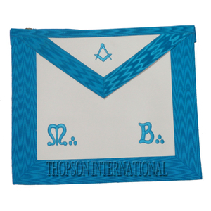 Master Mason MB Tablier maçonnique en cuir Tissu brodé Fond de teint Point de croix Couture Caractéristiques Patch de broderie Artisanat - Product Image 1