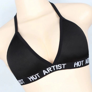 Las mujeres Halter Sexy sin mangas hueco carta medio elástico nadar playa Bikini conjunto verano None - Product Image 4