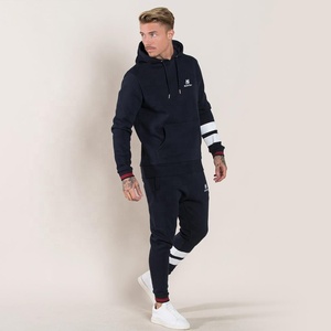 Traje de jogging para hombre, costilla personalizada con panel blanco, azul marino, fabricación por Hawk Eye Co. (se acepta PayPal) - Product Image 1