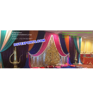 Ensemble de décoration de scène Mehndi indien, panneau de fond en Fiber, décorations de scène colorées de mariage asiatique, nouvelle collection - Product Image 1