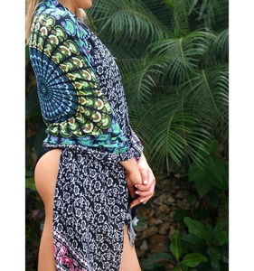 เสื้อปาเรโอผ้าเรยอนสำหรับผู้หญิงผ้าคอตตอนพิมพ์ลายแนว Boho - Product Image 4