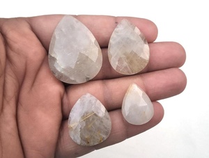 Cabochons en vrac en forme de poire lisse en forme de pierre précieuse en vrac pour la fabrication de bijoux enveloppés de fil de Quartz en cristal - Product Image 6