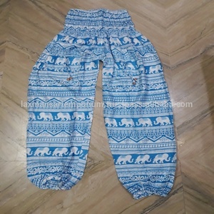 Pyjama imprimé éléphant en rayonne pyjama harem éléphant imprimé pour la vente en gros pantalons imprimés en rayonne de l'inde vente en gros - Product Image 4