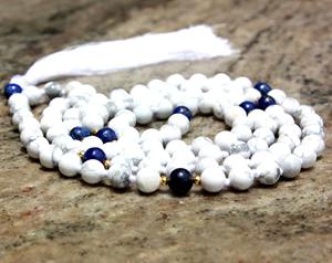 Howlite 108 perles Long Mala collier Style classique spirituel fabriqué à la main bijoux en pierres précieuses pour unisexe pour cadeau ou fête - Product Image 5