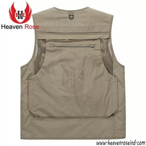 Workpro — gilet de travail en toile de coton pour hommes, veste de pêche de couleur kaki, poches multifonctions, 100% - Product Image 5