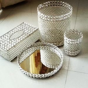 Shimmer Rectangular Jeweled Tray Votive Crystal <b>Candle</b> Holder - Product Image 4