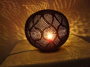 โคมไฟตั้งโต๊ะทรงกลมทำจากโลหะพร้อมที่ใส่เทียนโถโคมไฟสำหรับตกแต่งบ้านเทศกาลคริสต์มาสของตกแต่งโต๊ะ - Product Image 3