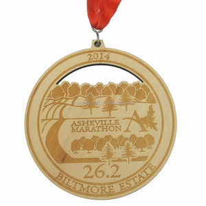 Regalo barato de madera de crasts en blanco de madera de deportes medalla - Product Image 4