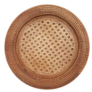 Simple round rattan charger plate from Vietnam