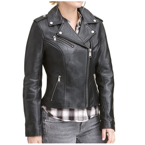Ladies Autumn Coat Black Motorcycle Leather Jacket Zipper Plus Size Womens New Fashion Tops Outerwear Wholesale - Product Image 1