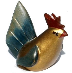 Hand <b>Carved</b> Wooden Chicken Hen Figurine Cedar <b>Wood</b> Art Engraving From Ecuador Painted Decorative Home Carvings - Product Image 1