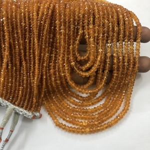 ลูกปัดพลอยเทียมสีส้มธรรมชาติขนาด3มม. 4มม. 5มม. ลูกปัดพลอย - Product Image 1