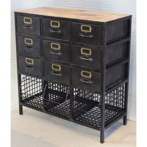Rétro Industriel Antique Fer Multi Tiroir Maille Panier Magasin Centre Commercial Boutique Maison Cuisine Salon Rangement Tiroir Armoire