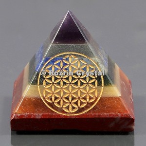 Pyramide de guérison Chakra Bonded Flower Of Life - Product Image 1