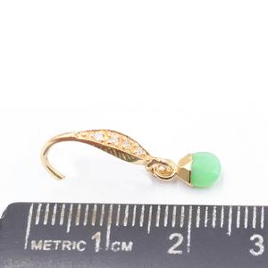 Chrysoprase ต่างหูเคลือบทอง24ถึง25มม.,ต่างหูเซอร์คอนเงินแท้รูปทรงวงรี - Product Image 4