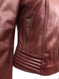 แจ็กเก็ตหนังนิ่มแฟชั่นสำหรับผู้หญิงแจ็คเก็ตหนังกลับออกแบบโลโก้ได้ตามต้องการเสื้อนอกสำหรับมืออาชีพงานแฮนด์เมด - Product Image 3