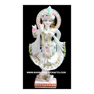 White Marble Krishna Statue - Product Image 1