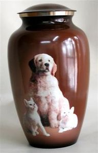 Urnas de cremación de aluminio clásicas azules para adultos Brassworld Suministros funerarios de calidad de la India - Product Image 3