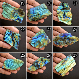 Dalle de pierre de labradorite naturelle |   Tranche de pierre précieuse brute, spécimen minéral cristallin, pierre décorative pour collection, décoration intérieure et cadeau. - Product Image 4