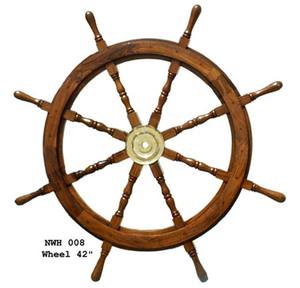 Plaque de médaille de trophée décoratif nautique de roue de bateau en bois et en laiton de beau concepteur fait à la main - Product Image 2