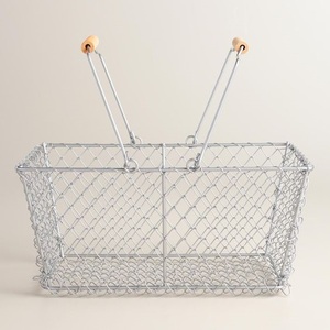 ตะกร้าลวดสำหรับใส่ของในห้องครัวดีไซน์แบบแขวนทำด้วยมือทำจากเหล็กและพีซีเป็นมิตรกับสิ่งแวดล้อมกล่องโชว์สีชมพู - Product Image 2