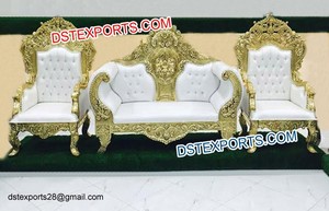 Sofá de lujo para SALÓN DE BODA, diván de trono asiático, exquisito sofá de cuello alto para boda - Product Image 3