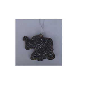 Zari Work Ornement d'arbre de Noël en forme d'éléphant en gris Décoration de boule élégante pour la saison des vacances - Product Image 2