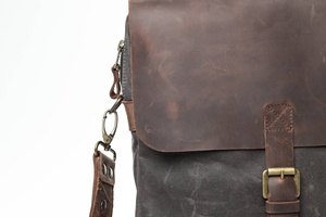 Man Bag Made of <b>Waxed</b> <b>Canvas</b>, Cross Body Bag for Man, <b>Canvas</b> Man Bag TRM-0030 - Product Image 4