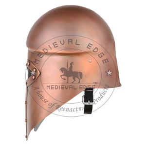 Authentique élégant casque médiéval grec italo corinthien avec finition en cuivre antique pour les événements de costumes Original Indian Factory - Product Image 4