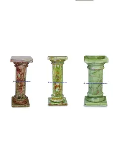 Luxurious decorative for home and hotel carved indoor Dark Green Onyx Pedestals