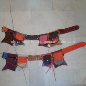 กระเป๋าคาดเอวหนังแท้มีสีสำหรับเดินทางขายส่งจากอินเดีย - Product Image 1