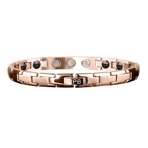 Pulseras de acero inoxidable P043, cuentas de metal con holograma de potencia, oro rosa, infinity, antifatiga, turmalina, germanio - Product Image 5