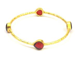 Bracelet en argent Sterling 925 de style classique calcédoine bleue pierre précieuse à la main mode plaqué or bracelet pour les fêtes de mariage - Product Image 3