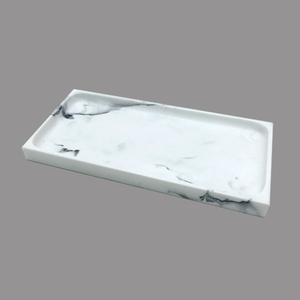 Plaque rectangulaire en poly marbré conçue impressionnante - Product Image 1