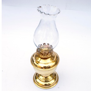 โคมไฟทองเหลืองขัดเงาขนาด9นิ้วตะเกียงน้ำมันพร้อมปล่องไฟแก้ว - Product Image 4