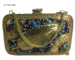 Luxury Women's Shoulder Bag Colorful Brass Metal and Rhinestone Stone Decoration New Elegant Evening Clutch Purse - Product Image 2